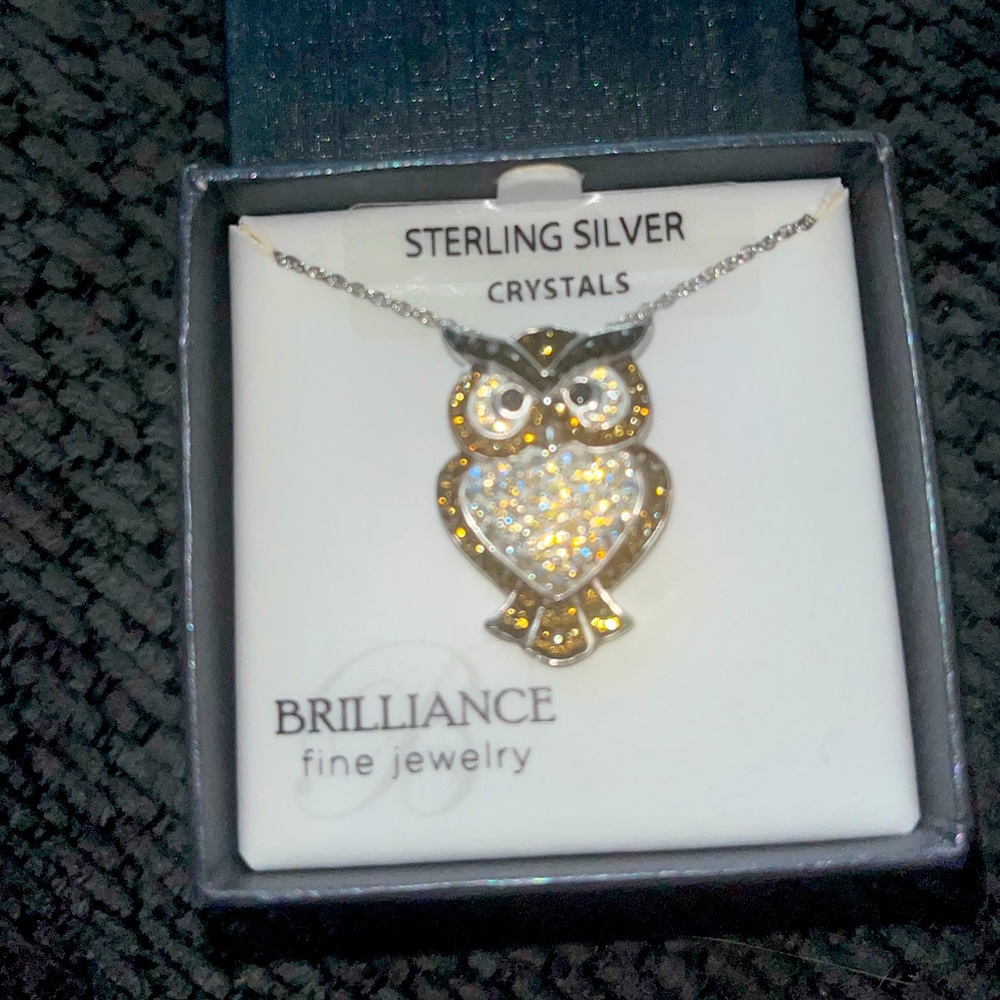 Brilliance Fine Jewelry Owl Necklace New